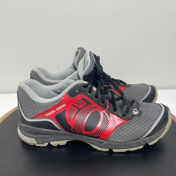 Pearl Izumi X-Road Fuel‎ II Cycling Shoes Men EUR 42 US 8.5 SPD Clip Gray Red - Picture 1 of 14